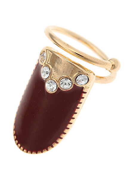 ストーン付きネイルリング