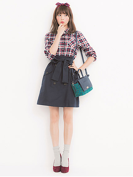 チェック柄ネルシャツ