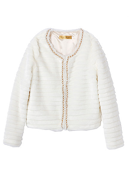 【CECIL BOOK掲載】ノーカラービジューファージャケット