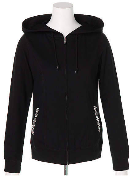 ポケットビジュー裏毛ZIPパーカー