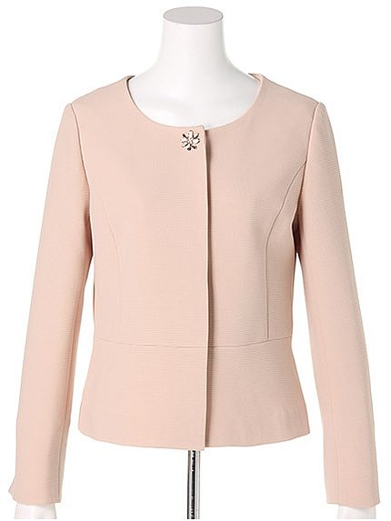 グログランビジューノーカラージャケット