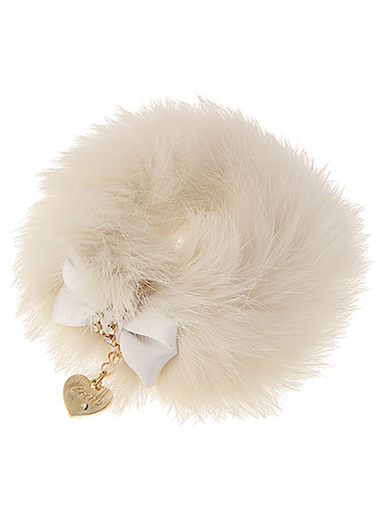 【CECIL BOOK掲載】ビジューリボン付きファーアクセ