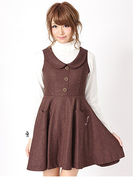 14.AW ハートポケット衿付きジャンパースカート