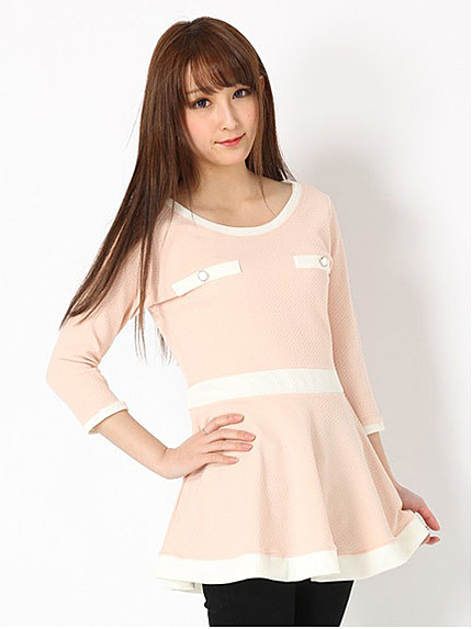 配色ジャガードチュニック