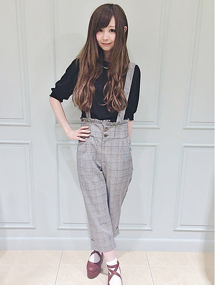 14.AW グレンチェックサス付きクロップドパンツ
