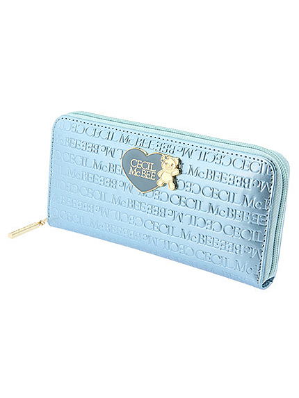 ベアハートプレート型押し長財布