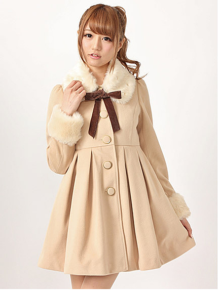 14.AW  ファーティペット付きドーリーコート