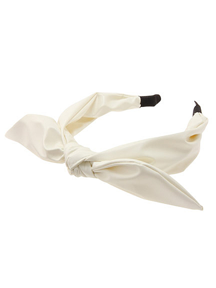 リボンフェイクレザーカチューシャ