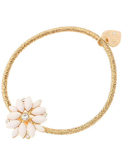 ストーンフラワーヘアゴム