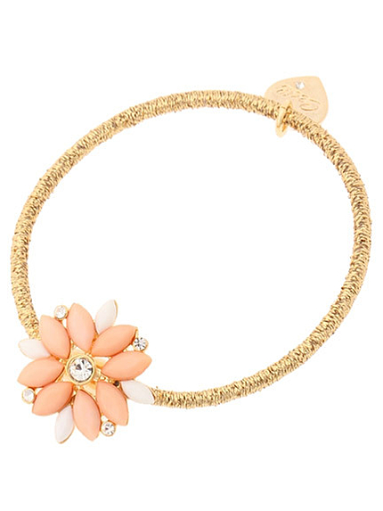 ストーンフラワーヘアゴム