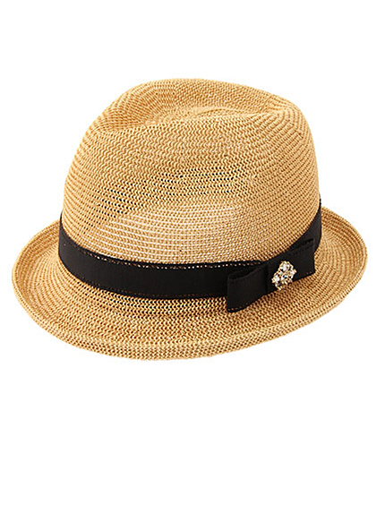 ビジューリボン付きペーパーハット