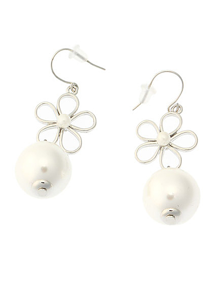 オープンフラワーパールピアス