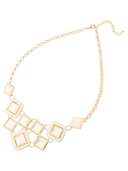 グロッシースクエアビジューネックレス