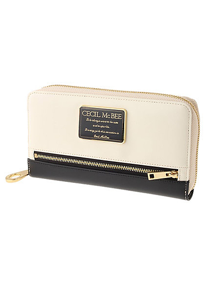 フロントZIPバイカラー長財布