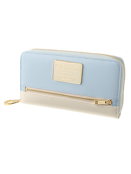 フロントZIPバイカラー長財布