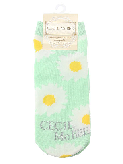 フラワーラメロゴソックス