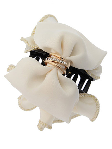 15.SS サテンリボンヘアクリップ