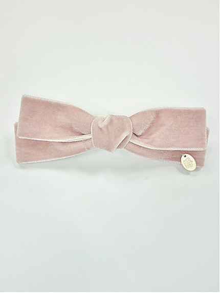 14.AW プレート付きベロアリボンバレッタ