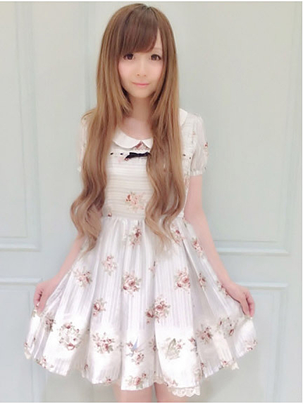 14 AW ストライプローズレターワンピース
