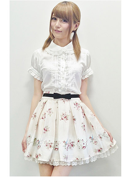 14 AW ストライプローズレタ-ウエストリボンスカート