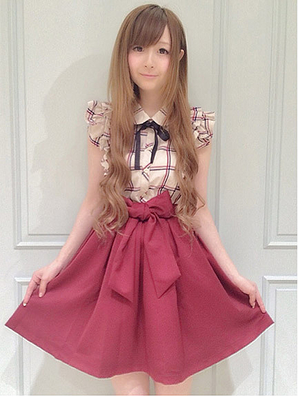 14.AW ウエストリボンミディー丈スカート