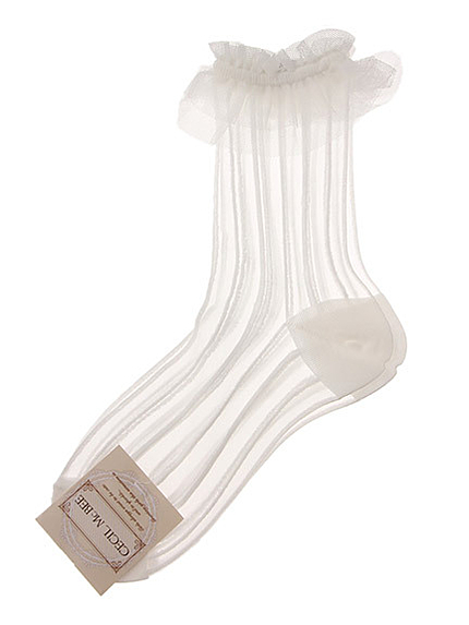 ストライプフリルシアーソックス