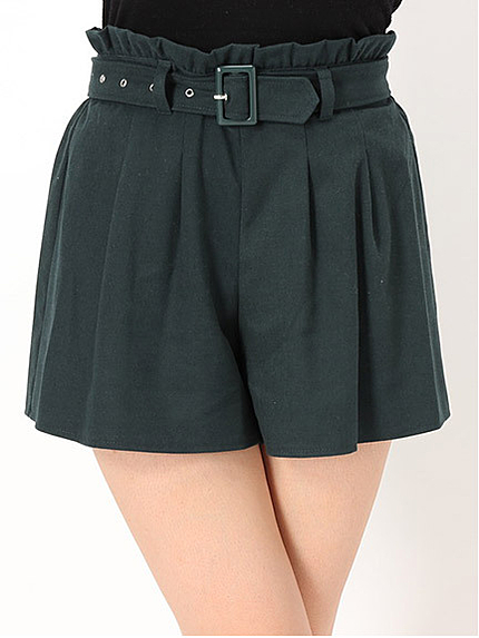 ベルト付きフレアショーパン