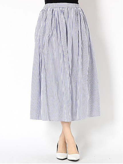 ストライプ柄ロングスカート