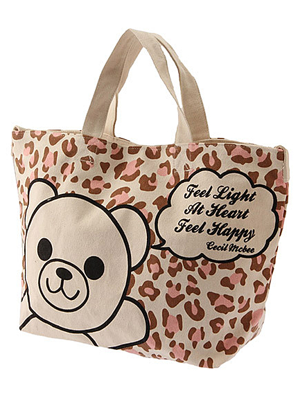 セシルベアヒョウ柄ショルダートート