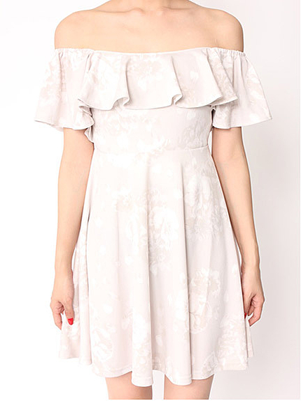 ペールフラワーフリルワンピ