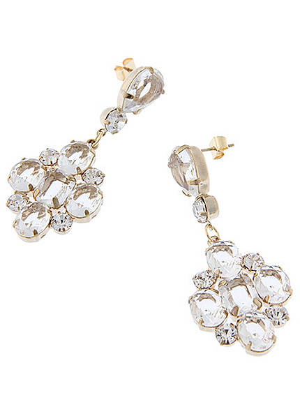 クリアビジューモチーフピアス