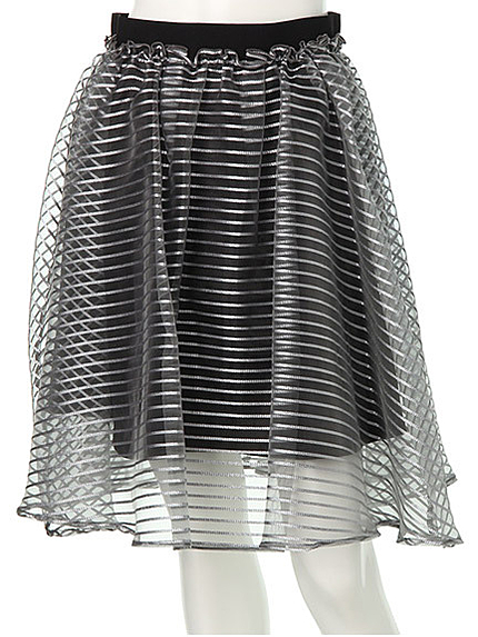 ボーダーオーガンジースカート