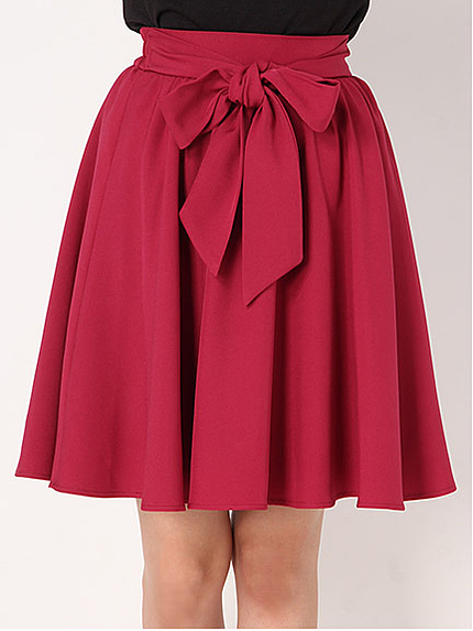 ウエストリボンギャザーフレアスカート