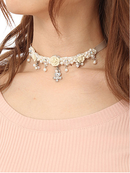 ローズ×アンクマークサテンチョーカー