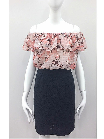 オリジナル水彩画花柄ワンピース