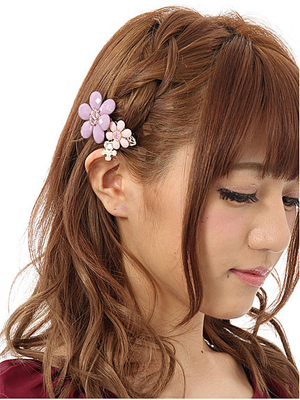 14.ＡＷ　ダスティーパステルお花バレッタ