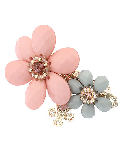 14.ＡＷ　ダスティーパステルお花バレッタ