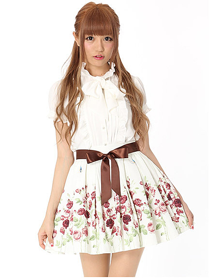 14.AWローズラブレターウエストリボンスカート