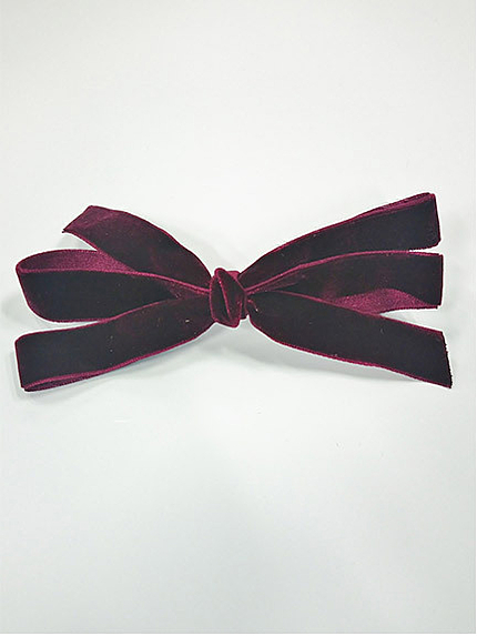 14.AW ベロア細リボンバレッタ