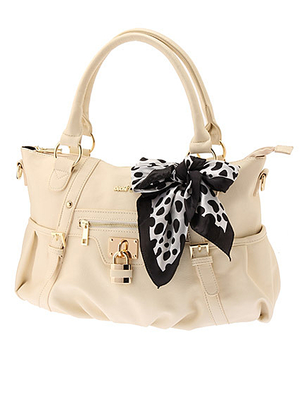 ドットサテンリボン2WAYバッグ