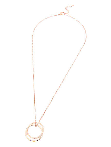 ダブル細リングネックレス