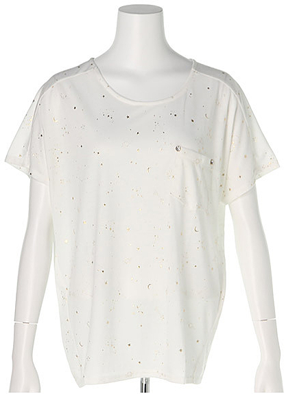 星座メタリックプリントゆるT