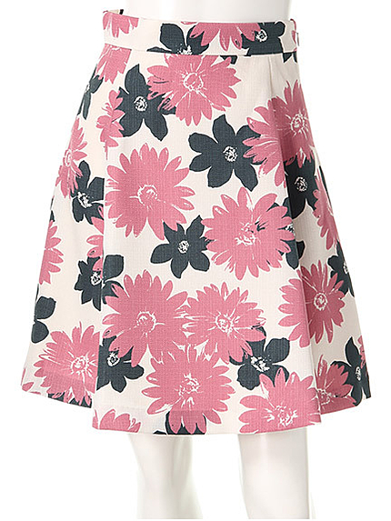 配色フラワースカート