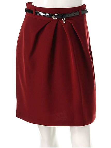 ベルト付きタックスカート