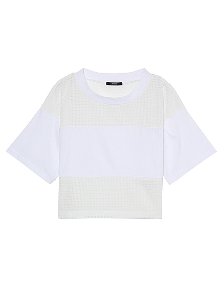 メッシュボーダーTシャツ