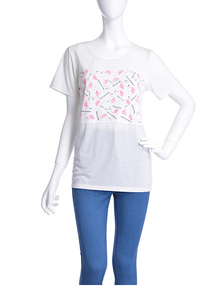 elianegigi【C】フラミンゴイラストTシャツ