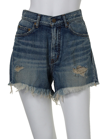 Ungrid【Casual】ヴィンテージクラッシュショートデニム