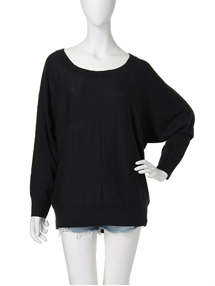 【green】シンプルBack開きドルマンチュニック