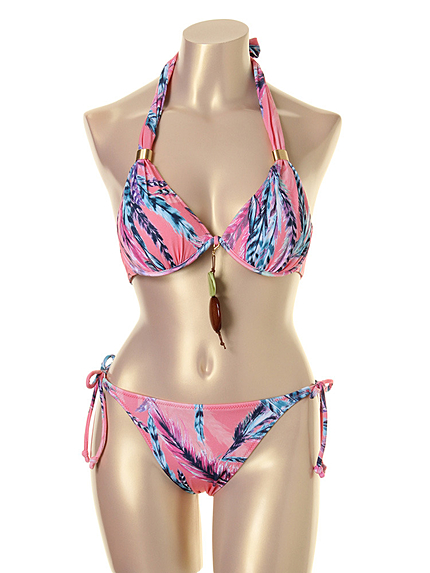 RUNWAY channel【Reir】カラフルフェザーワイヤービキニ