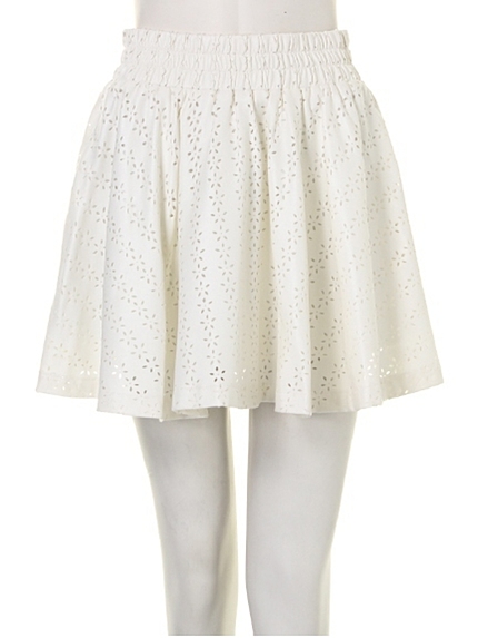 Jelill【GY】パンチングフレアースカート